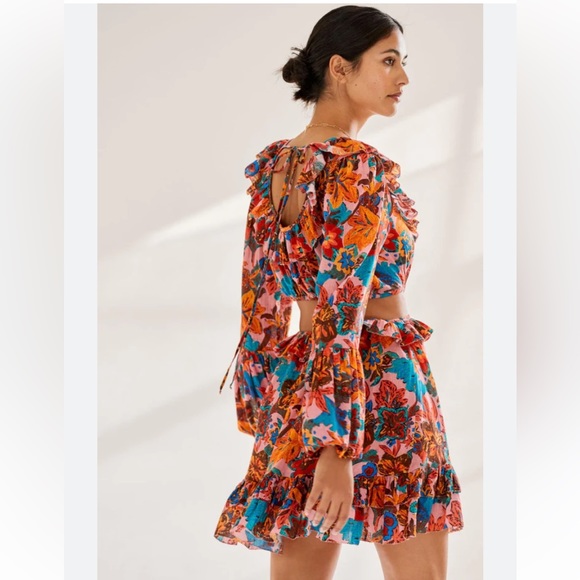 Anthropologie Floral Cutout Dress - Picture 2 of 6